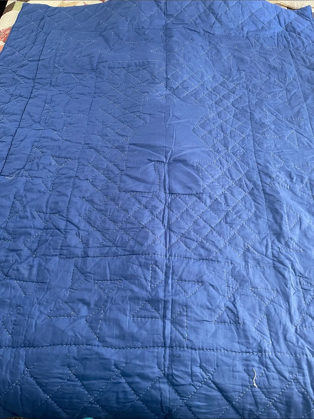 UK quilted throw bedspread unisex blue